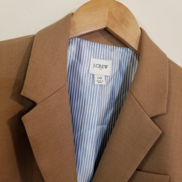 Women’s J. Crew Factory Original Schoolboy Blazer Camel Tan – Sz 10 - Picture 4 of 9